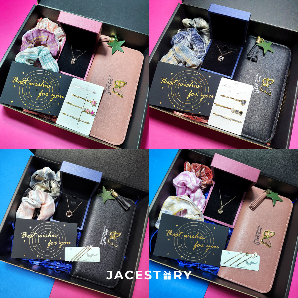 Premium Gift Set | Timeless Love (Necklace + Wallet + Scrunchie + Hair Pin)