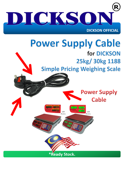 Power Supply Cable for DICKSON 25kg, 30kg 1188 Electronic Pricing.png
