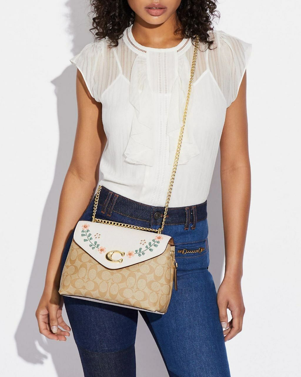 Tammie Shoulder Bag In Signature Canvas With Floral Whipstitch3.jpg