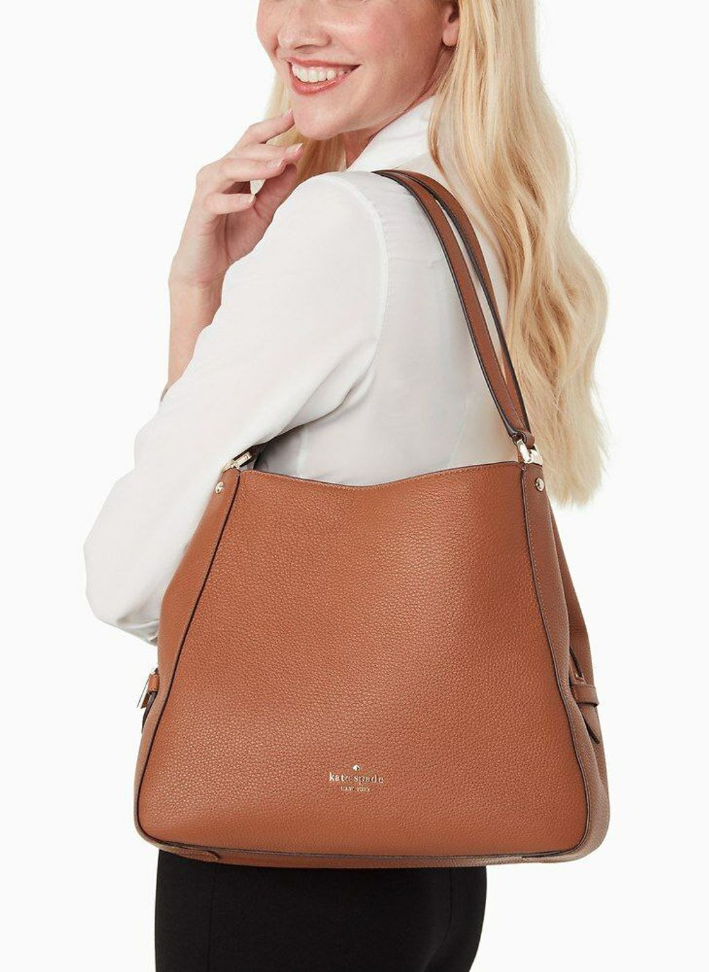 READY STOCK IN MALAYSIA) KATE SPADE Leila Medium Triple Compartment  Shoulder (wkr00344) Warm Gingerbread – HBOUS