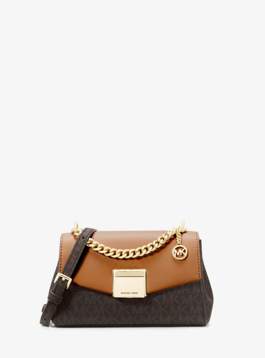 READY STOCK IN MALAYSIA) MICHAEL KORS Lita Small Two-Tone Logo And Leather  Crossbody Bag Signature Brown (35H0GXPC1V) – HBOUS