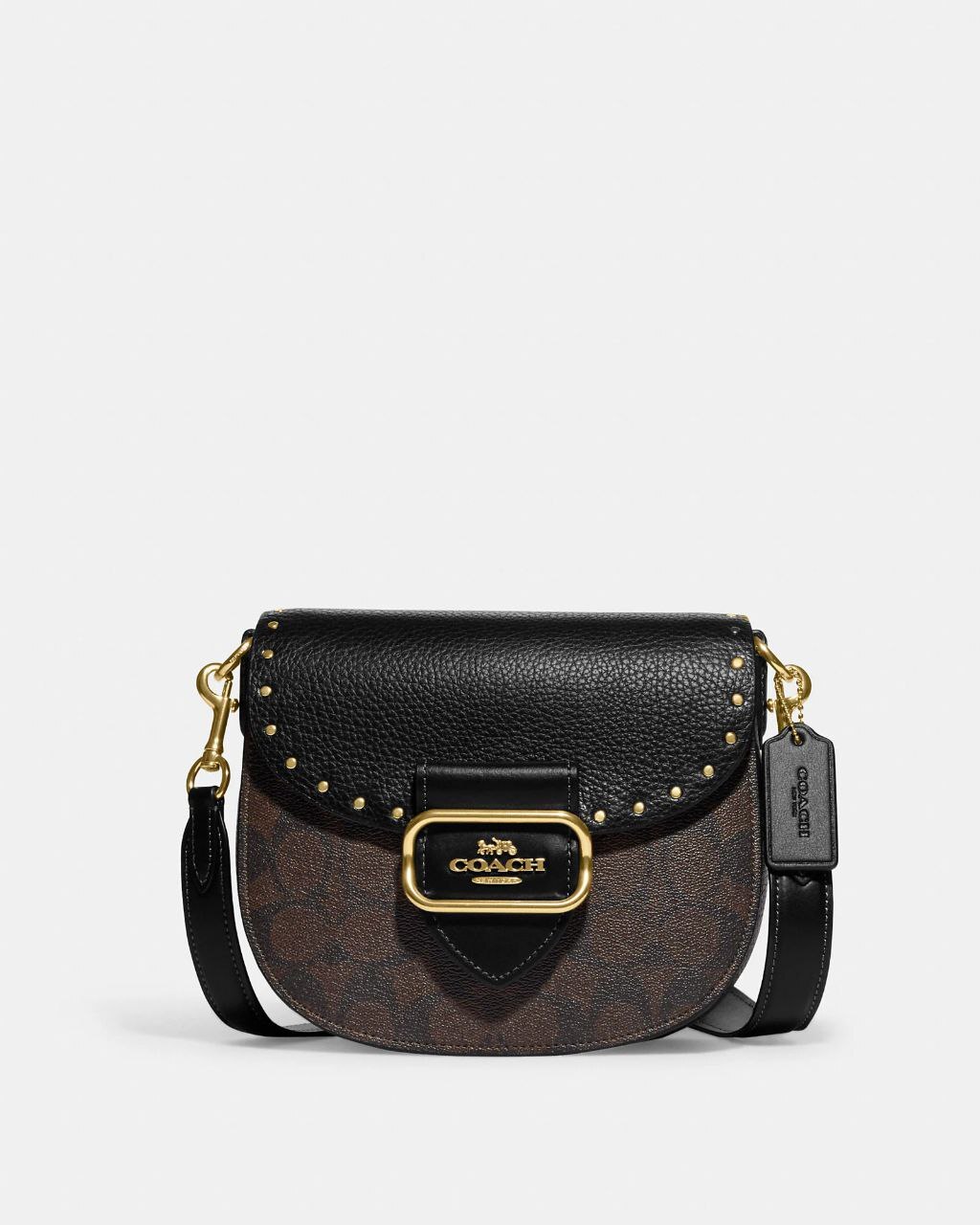 READY STOCK IN MALAYSIA COACH MORGAN SADDLE BAG IN COLORBLOCK
