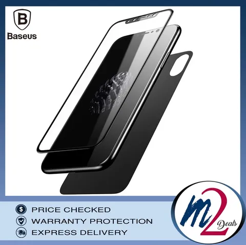 Baseus Glass Film Set(Front film+Back film)For iP XS 5.8inch Black.jpg