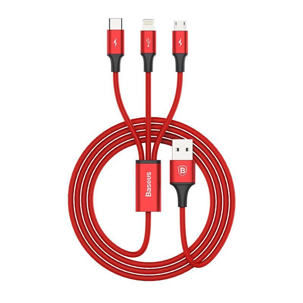 Baseus Cable Rapid series 3-in-1 Micro+Lightning+Type-C 3A 1.2m Black (CAMLT-SU01)red_7.jpg