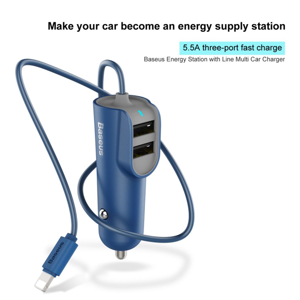 Baseus Energy Station with Line Multi Car Charger Navy Blue 4.jpg