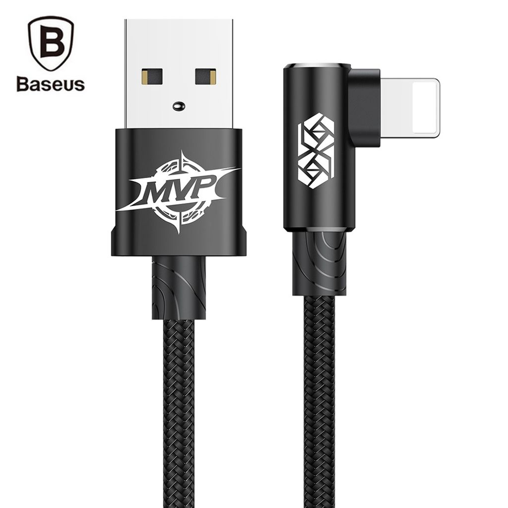 Baseus MVP Elbow Type Gaming Cable USB For Apple iPhone 2A 1M Black_1.jpg