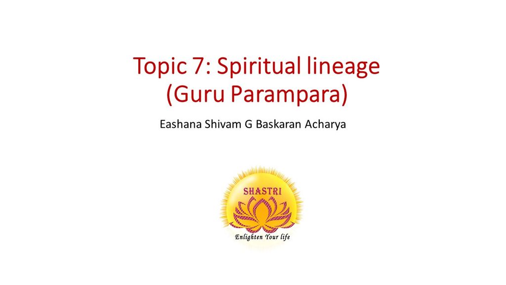 Hinduism class-7th topic-Guru Parampara