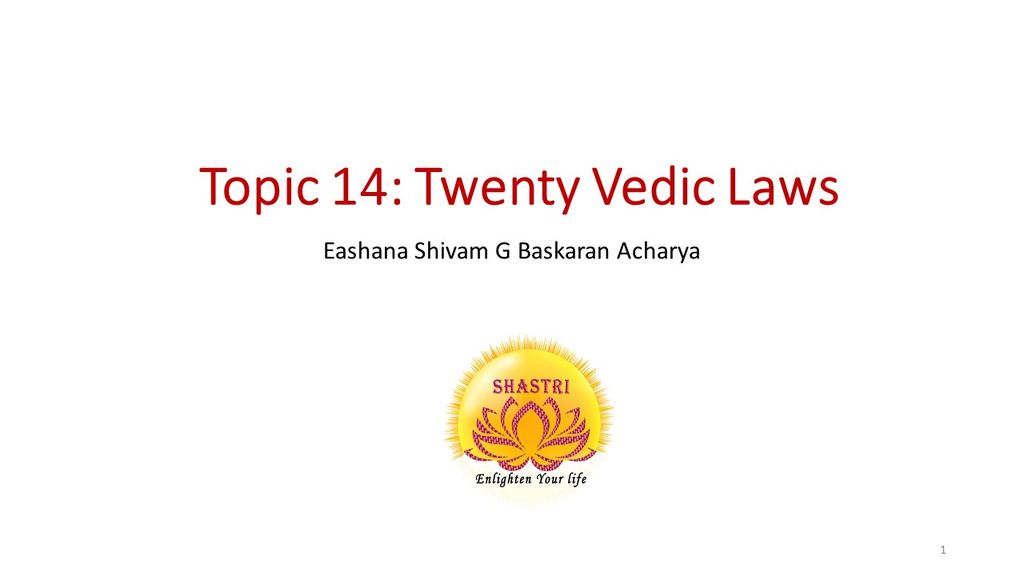 Hinduism class-14th class- Twenty Vedic Laws