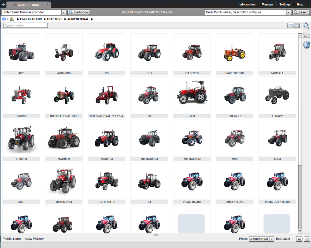 Case IH Agriculture Europe Next Generation Parts Catalog (CNH NGPC) –  Electronic Parts Catalogue