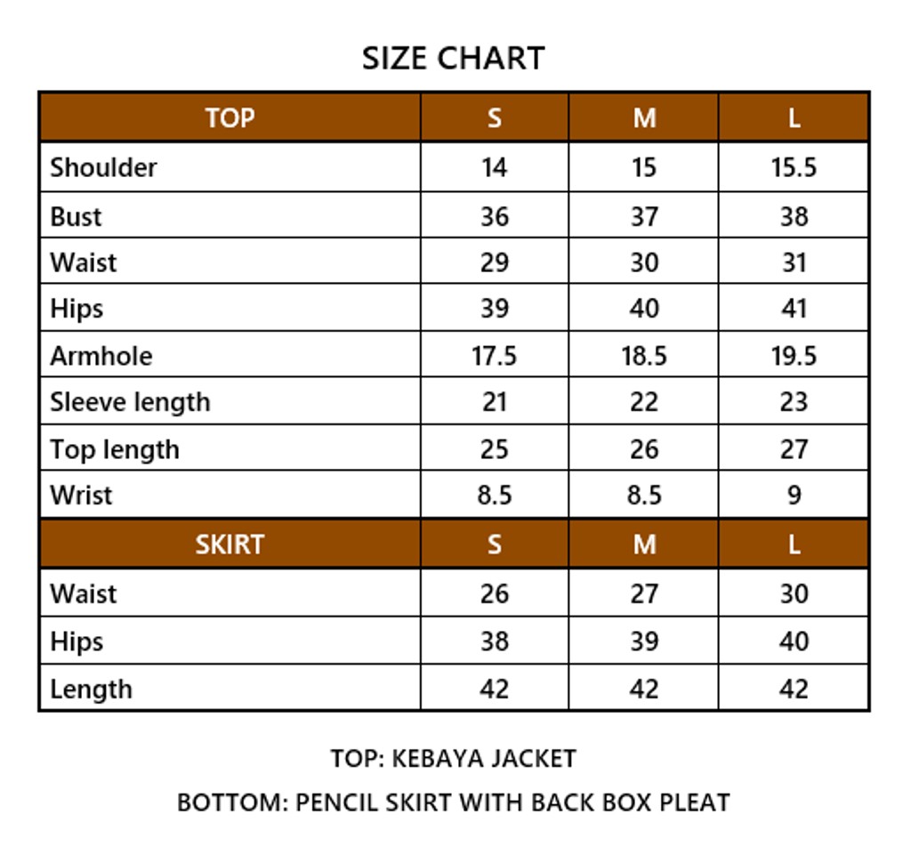 Kebaya size chart.png