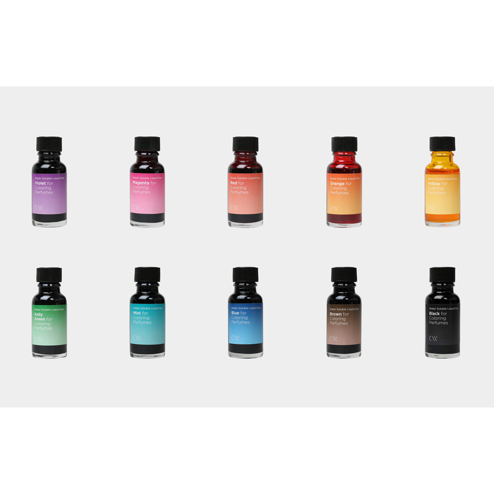 液体染料（水溶性）20ml×10色セット　香水　ルームスプレーの着色に 液体染料（水溶性）20ml×10色セット 香水 ルームスプレーの着色