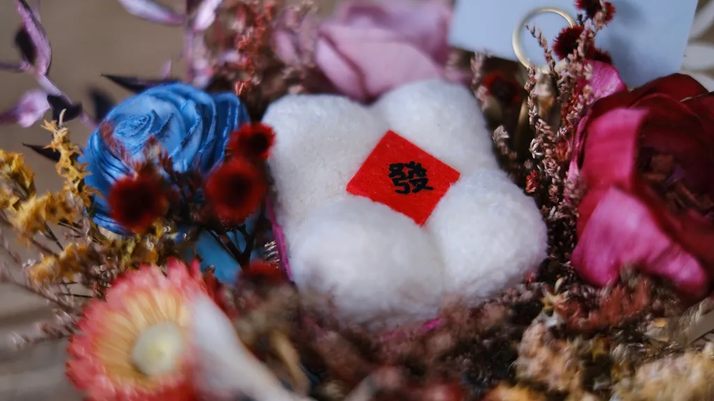 發糕造型米苔花禮 乾燥花 Villagengifts