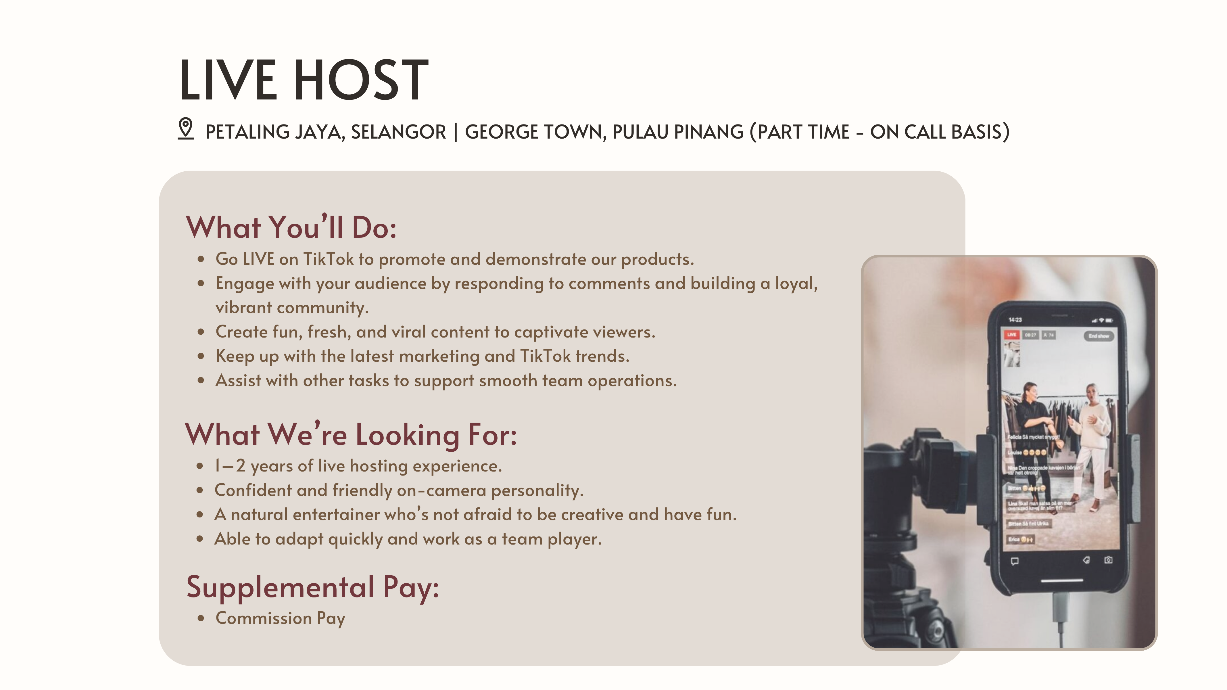 Career - Live Host