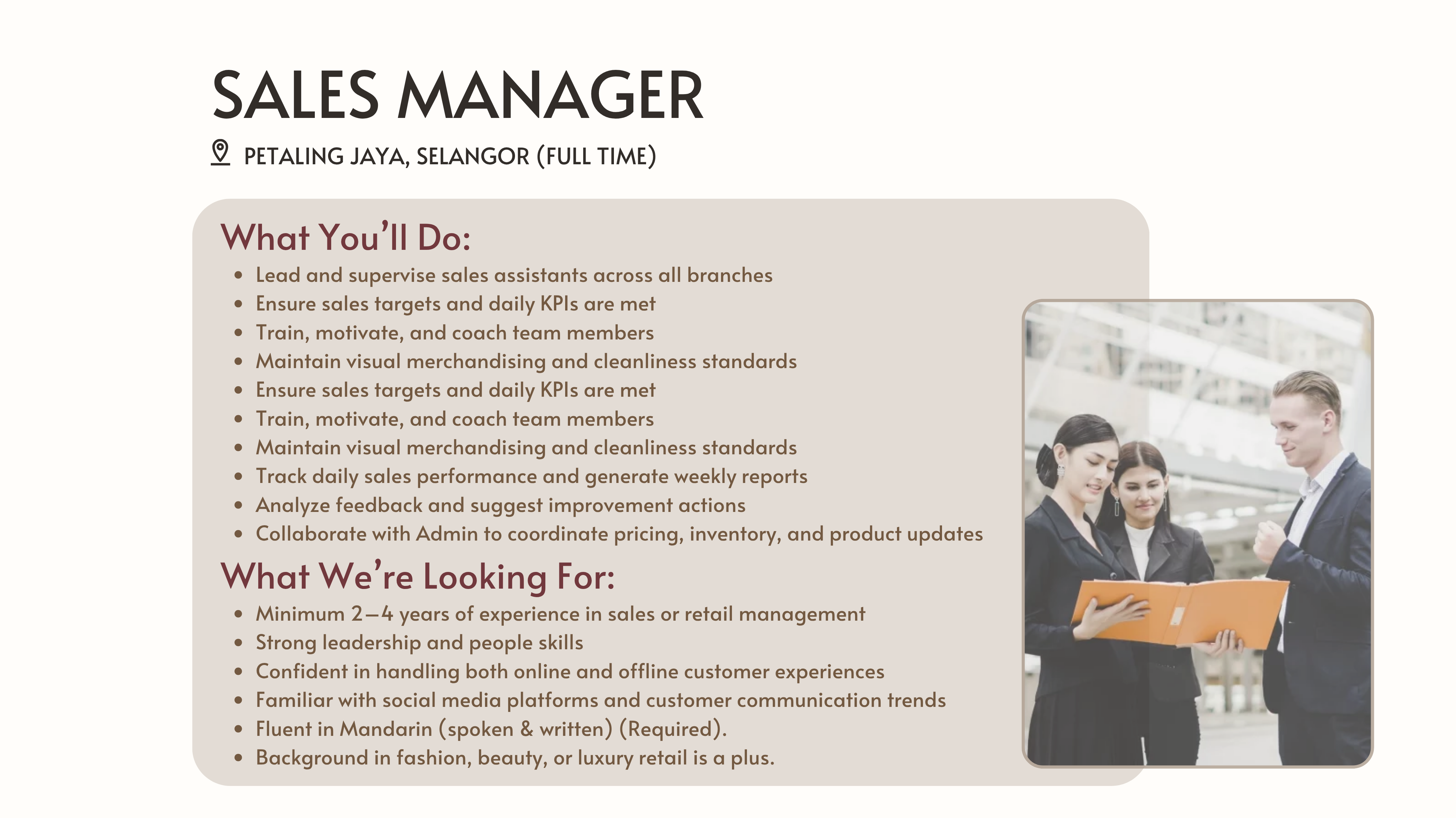 Career - Sales Manager