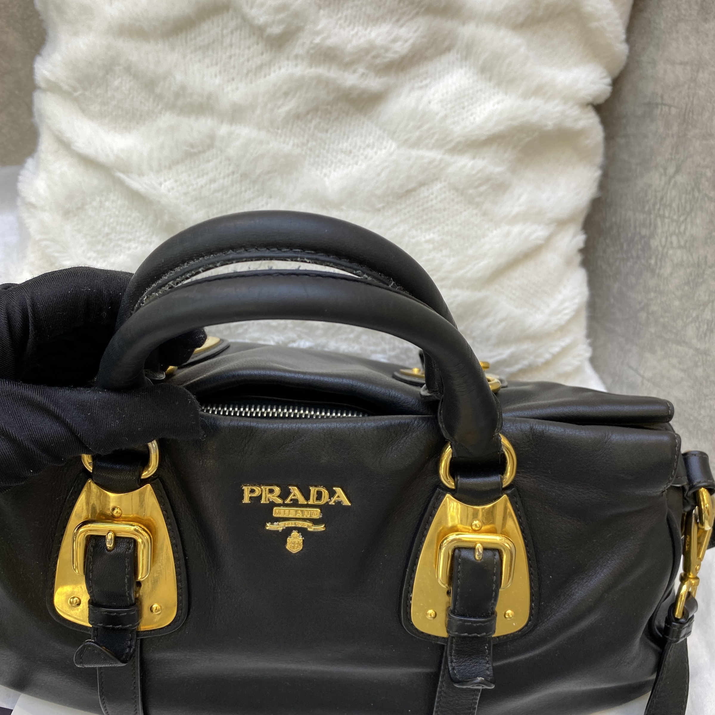 PREOWNED PRADA BAULETTO SOFT CALF LEATHER BLACK SATCHEL – Lbite Luxury  Branded - Your Trusted Luxury Expert