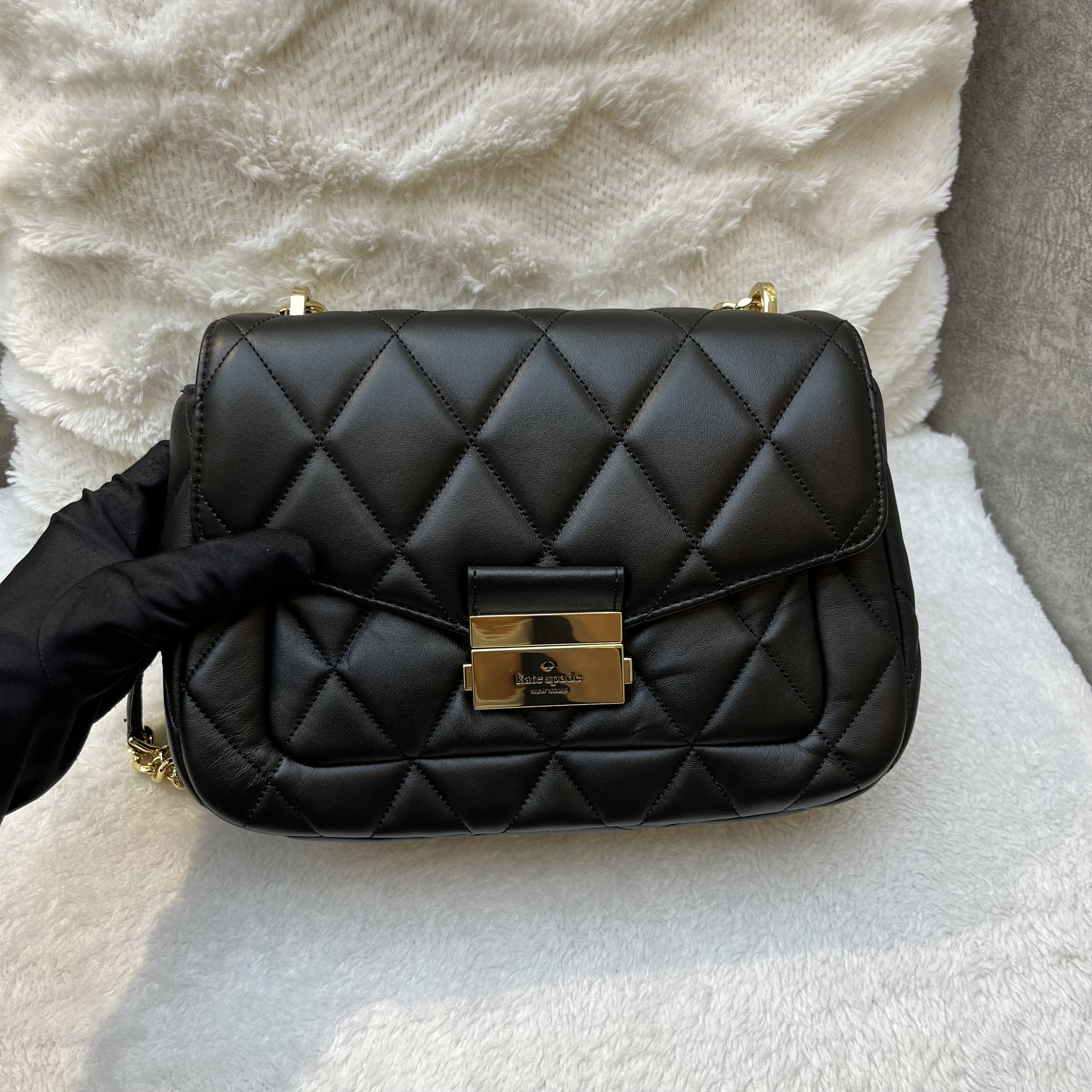 KATE SPADE CAREY SMALL FLAP SHOULDER BAG BLACK – Lbite Luxury Branded ...