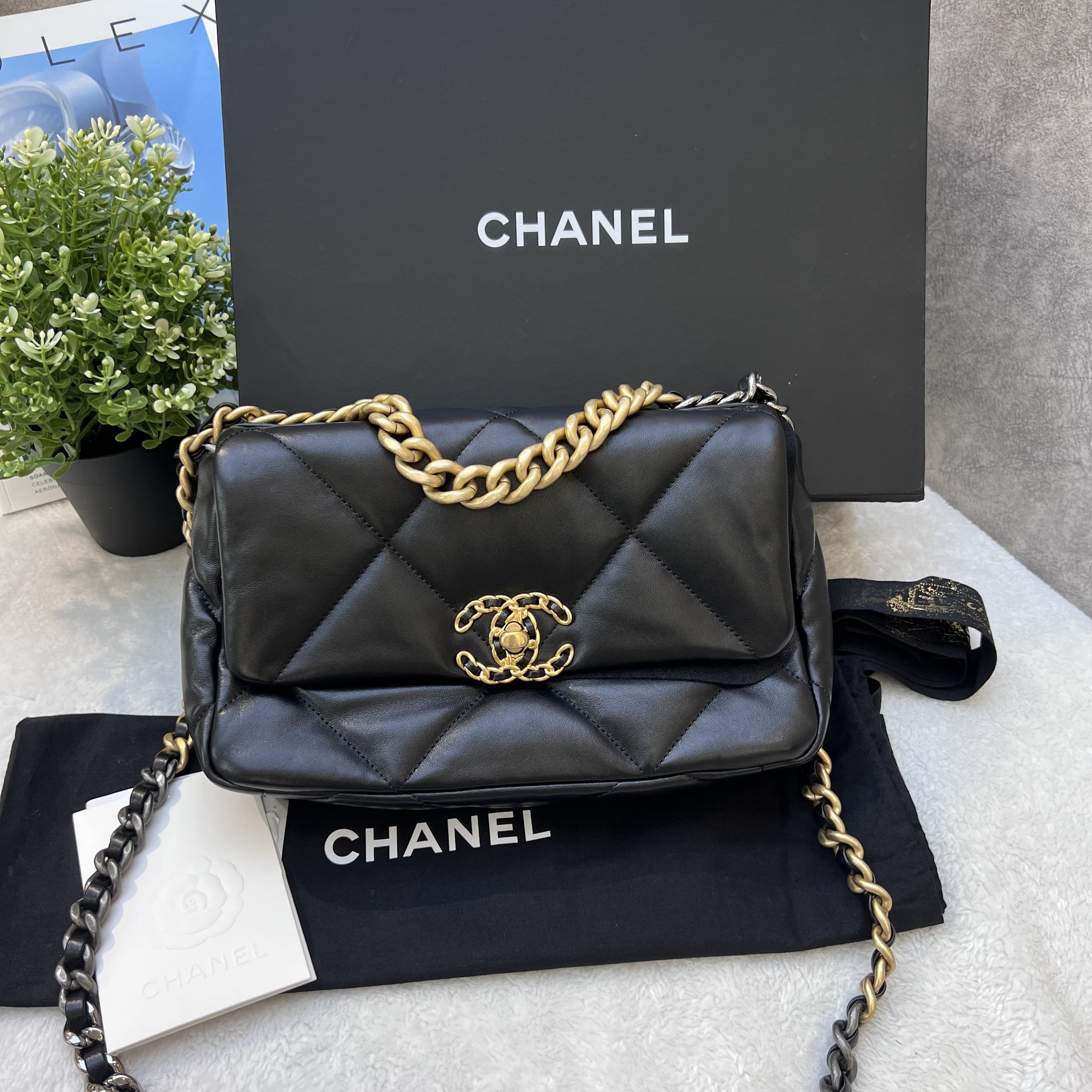 PREOWNED CHANEL C19 FLAP BAG LAMB SKIN GHW (M) – Lbite Luxury Branded -  Your Trusted Luxury Expert