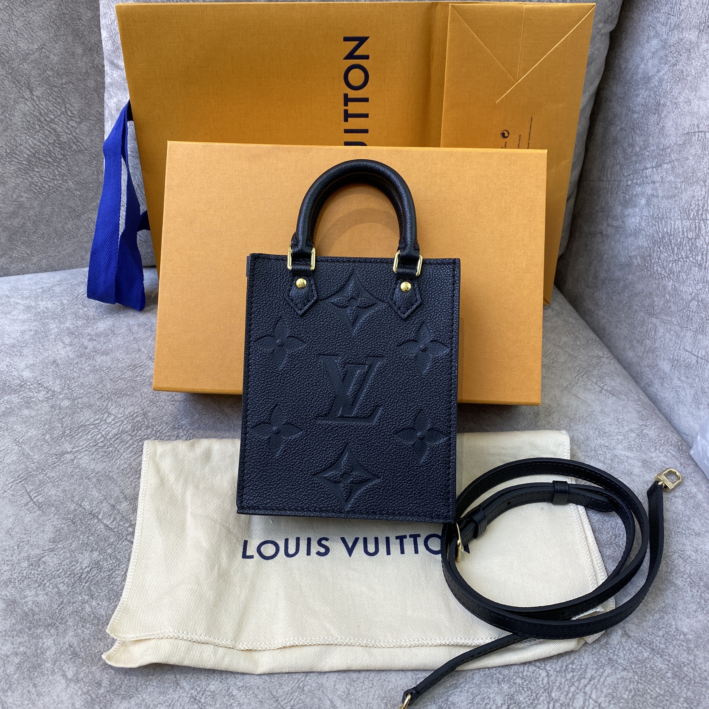 PREOWNED LOUIS VUITTON PETITE SAC PLAT EMPREINTE LEATHER (M