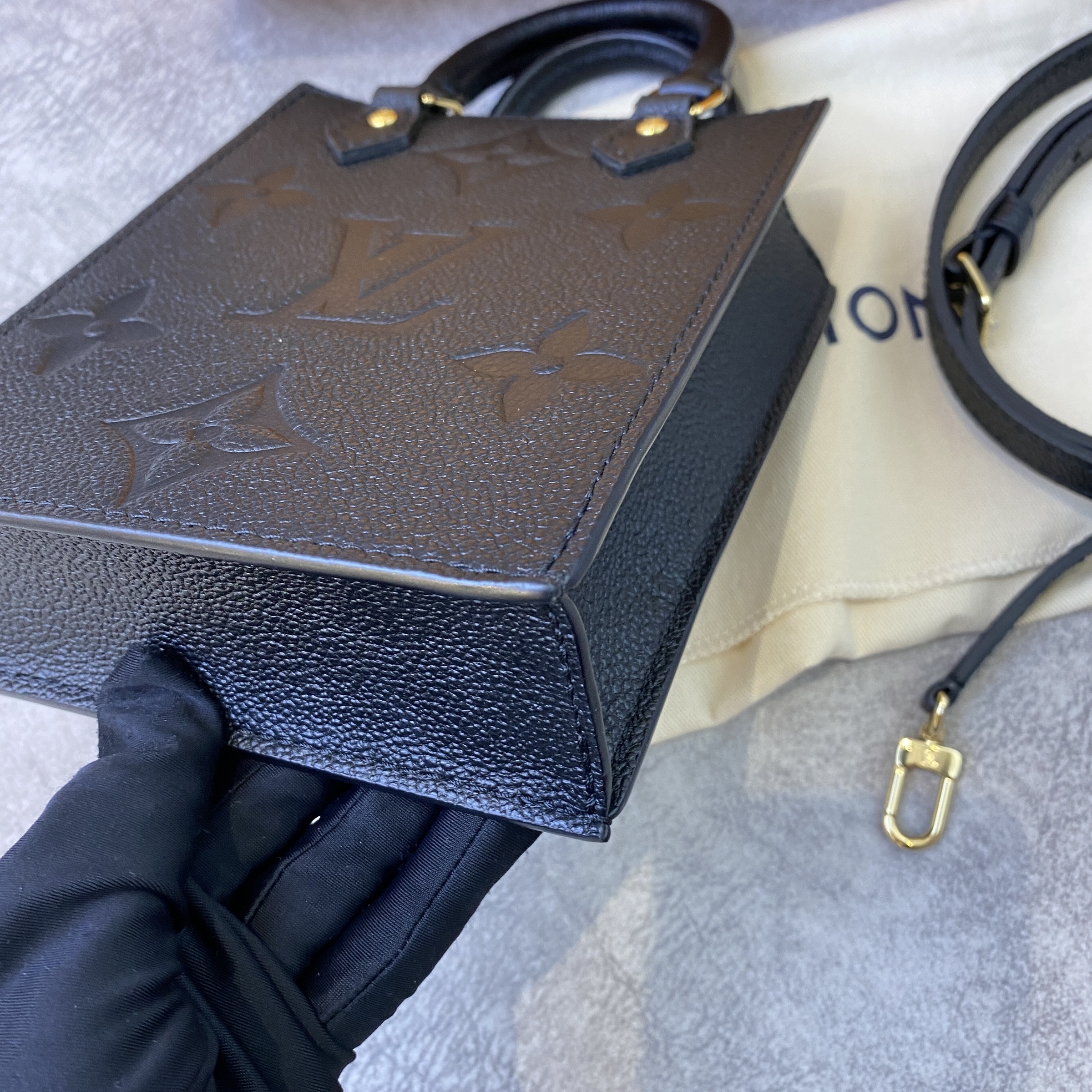 LV Petit Sac Plat M80478 Black Empreinte Leather with Gold Hardware #TRST-1  – Luxuy Vintage