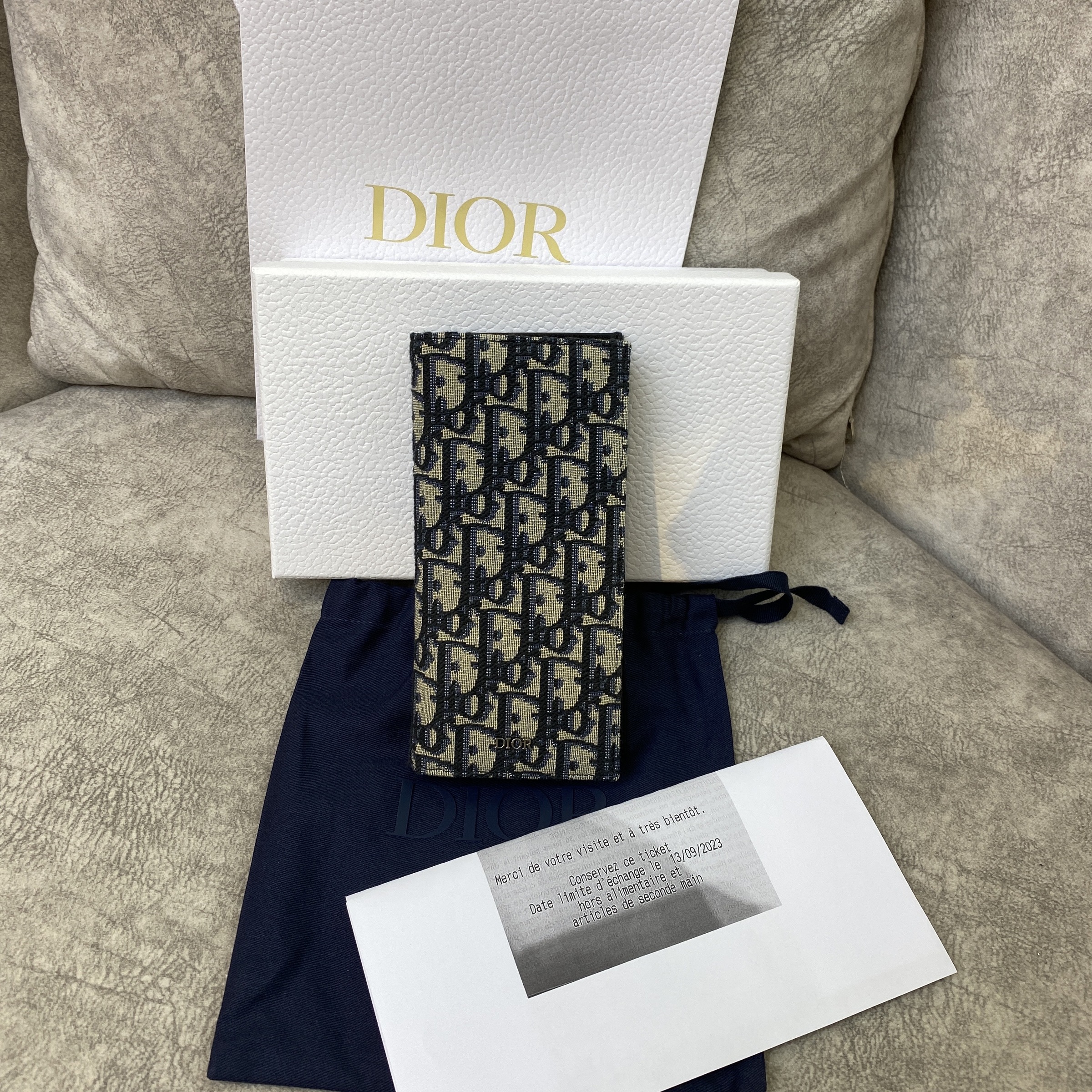 Dior - Vertical Long Wallet Black Dior Oblique Jacquard - Men