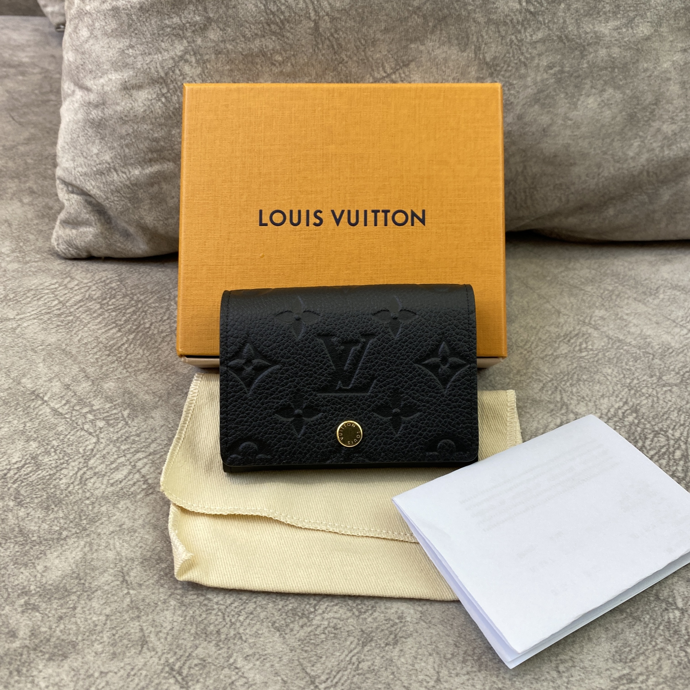 LOUIS VUITTON BUSINESS CARD HOLDER EMPREINTE LEATHER BLACK M58456 Lbite Luxury Branded Your