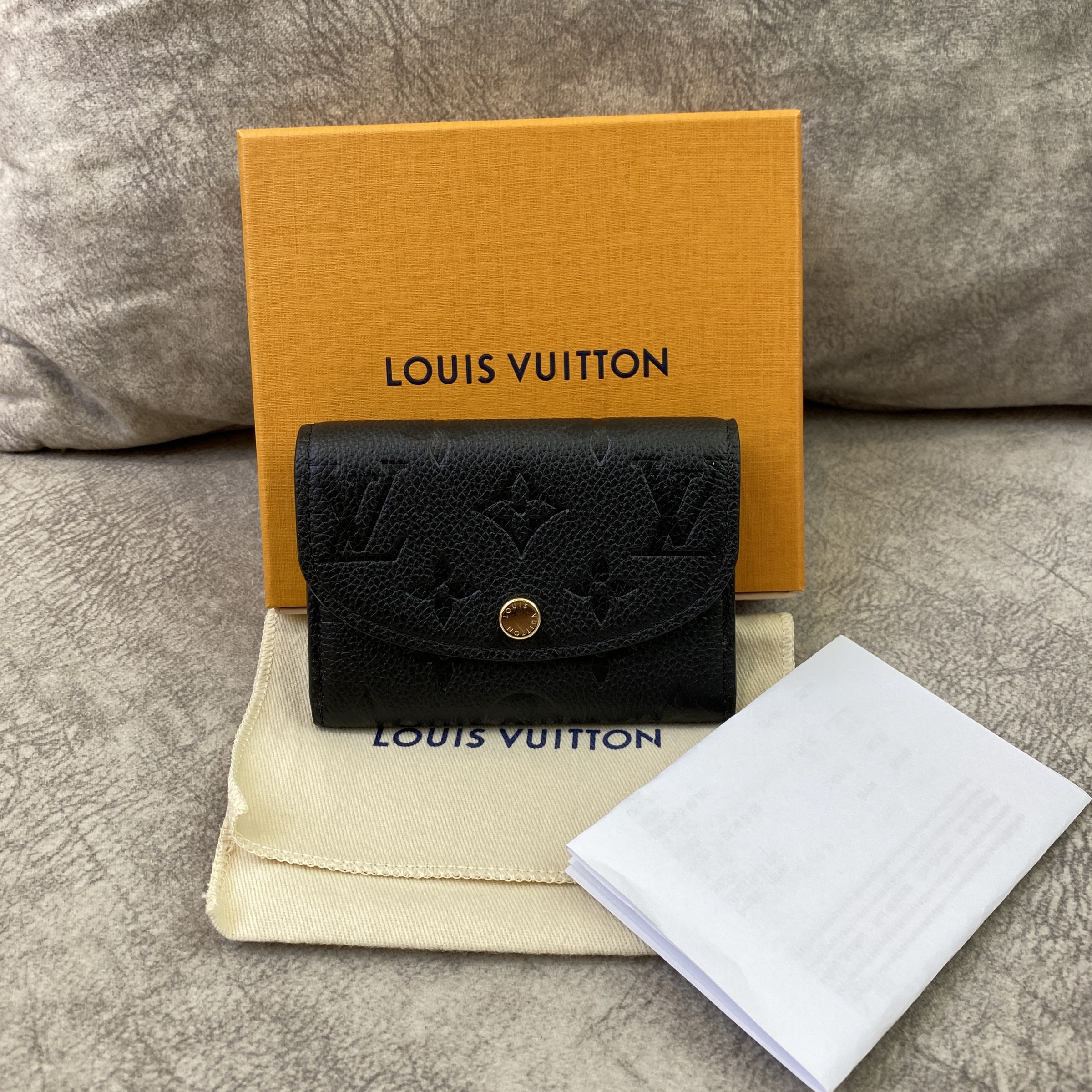 LOUIS VUITTON ROSALIE COIN PURSE EMPREINTE LEATHER BLACK M81455 Lbite Luxury Branded Your