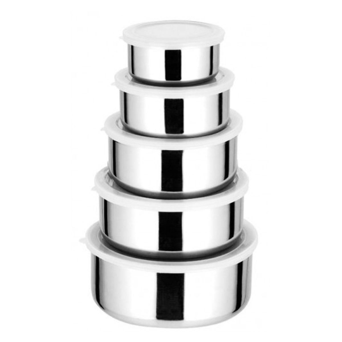 Stainless Steel Food Container Set Round Airtight Box Refrigerator Food