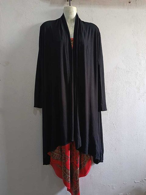 A004 Medium Long Cardigan (Black)