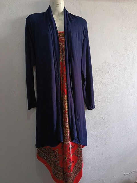 A004 Medium Long Cardigan (Blue)