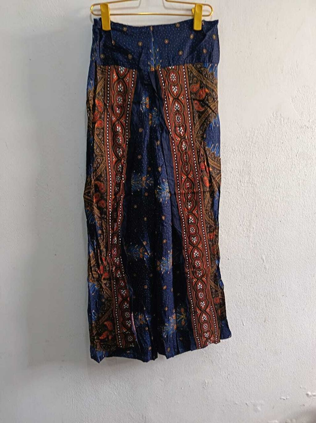 A006-2 Palazo Batik Pants T1 (Dark Blue + Brown)