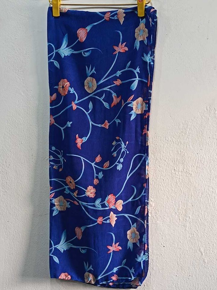 A013 Motif Corn Skin Shawl (Blue)
