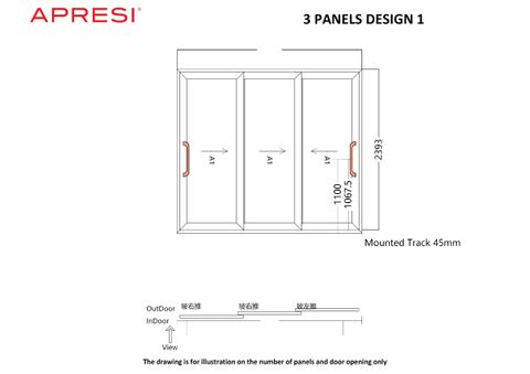 Curve Profile Sliding Door 3 Panel (Width 8.5 - 10 Ft) – Aluking