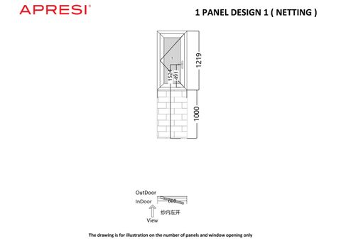 V Profile Casement Window 1 Panel (Width 2 - 2.5 FT) – aluking