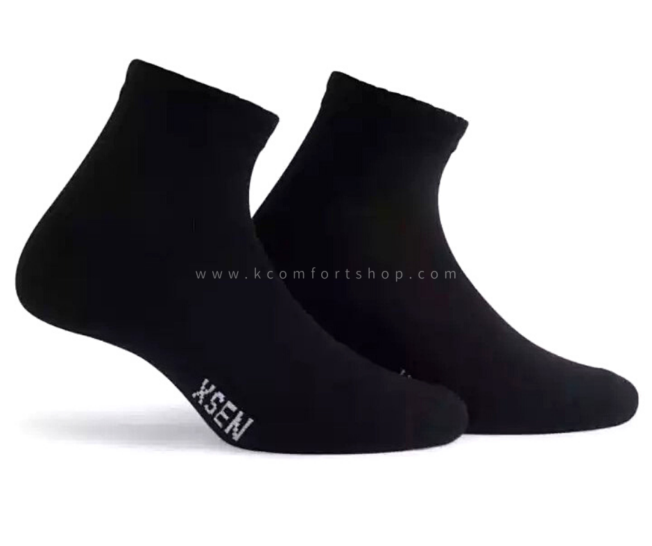 Plain Black Bamboo Charcoal Deodorant Quarter Sock – K Comfort