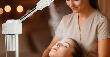 Hot steam facial treatment
