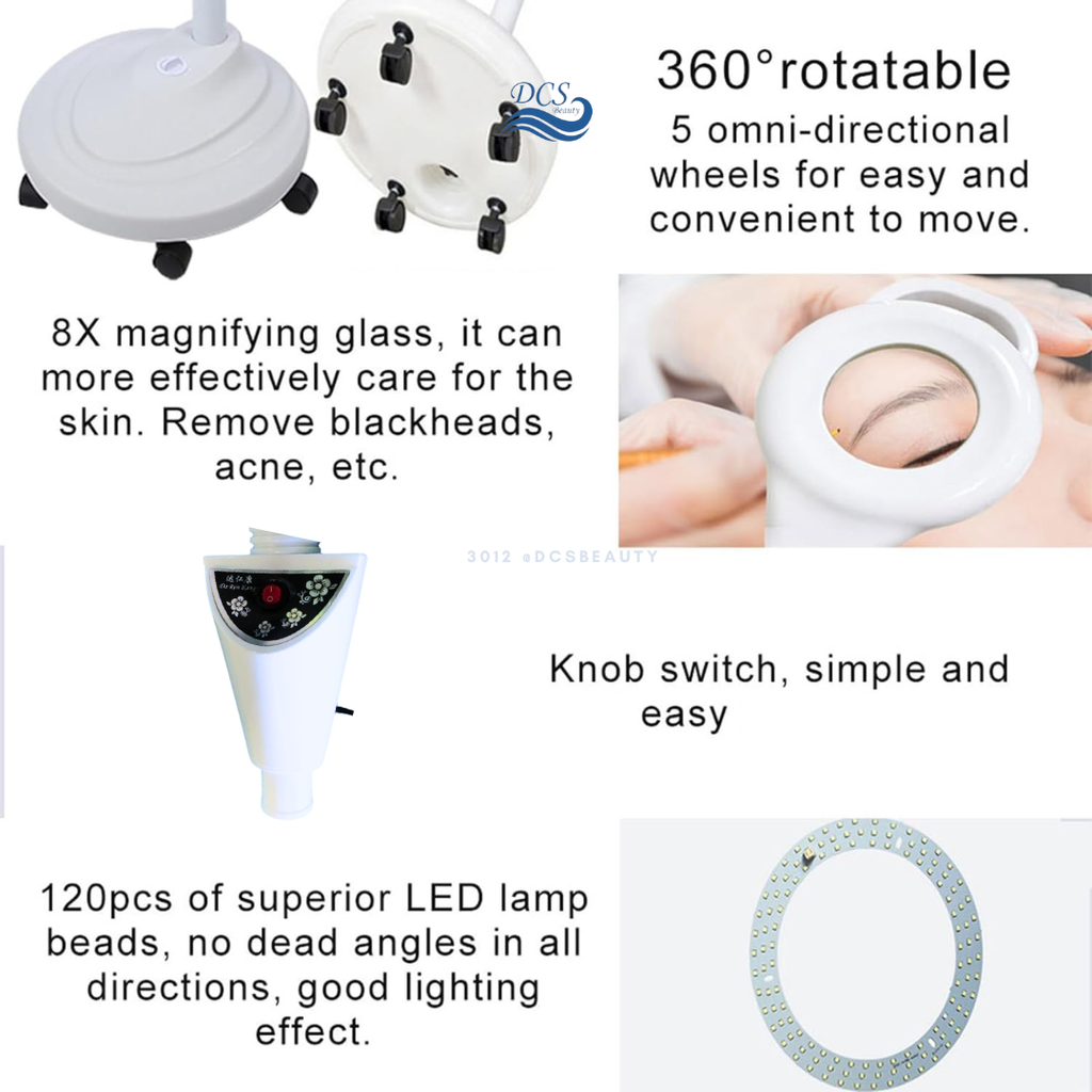 BE00203 - Magnifying Lamp, LED, Wheels (1)