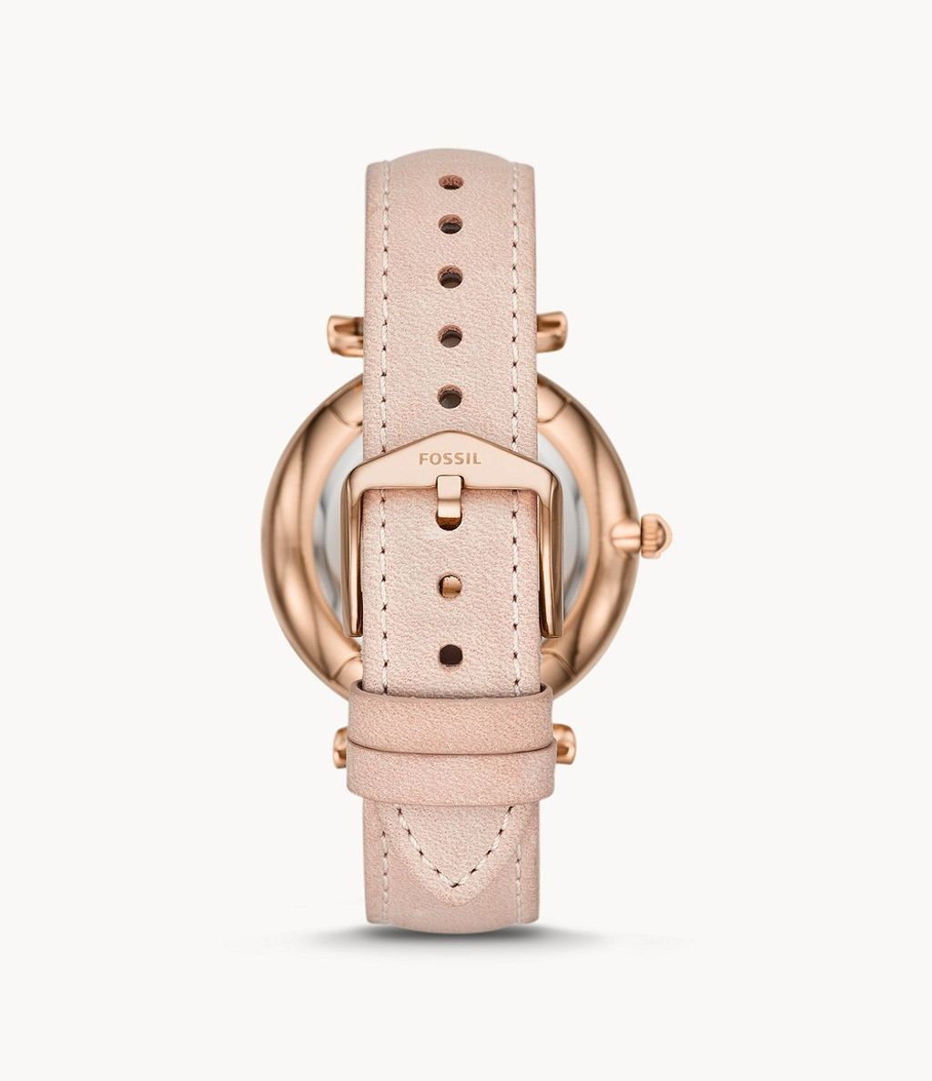 Fossil ES4544 Carlie Multifunction Rose-Gold-Tone Leather Watch