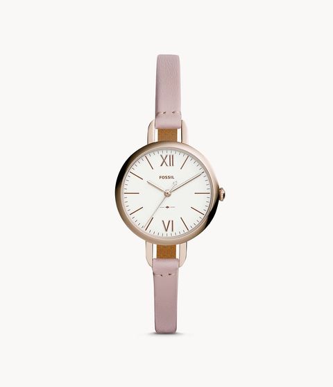 Fossil ES4356 Annette Three-Hand Pastel Pink Leather Watch