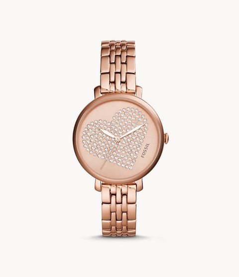 Fossil ES4350 Jacqueline Three-Hand Rose Gold-Tone Stainless Steel Watch