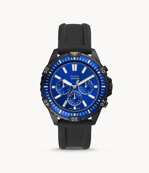 Fossil FS5695 Garrett Chronograph Black Silicone Watch