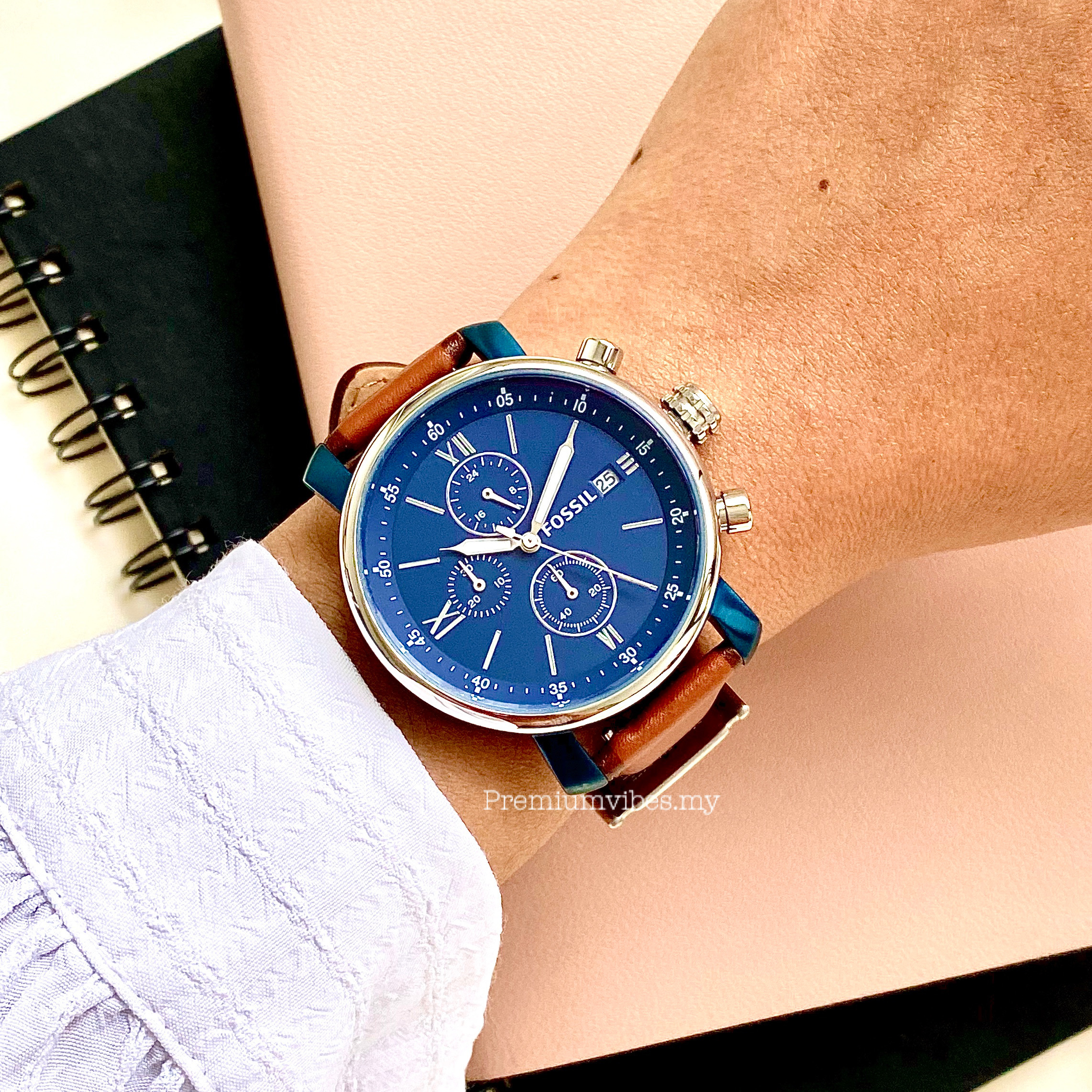 Fossil BQ2163 Rhett Chronograph Brown Leather Watch Fossil BQ2163 Rhett Chronograph Brown Leather Watch