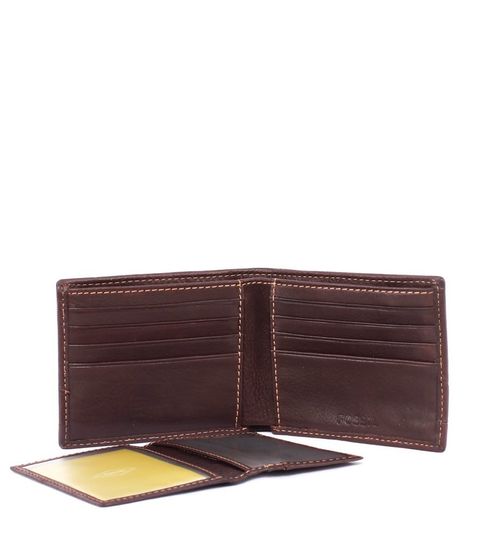 Fossil Lufkin Passcase Wallet Dark Brown
