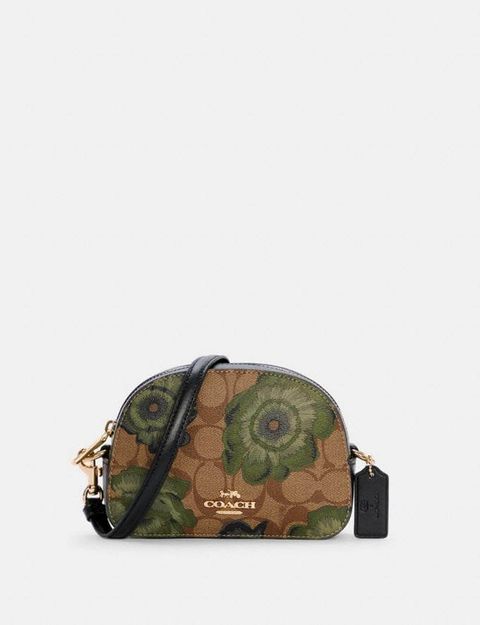 Coach Mini Serena Crossbody In Signature Canvas With Kaffe Fassett Print