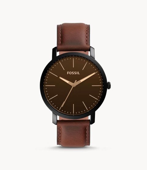 Fossil Original Malaysia BQ2460 Luther Three-Hand Brown Leather Watch