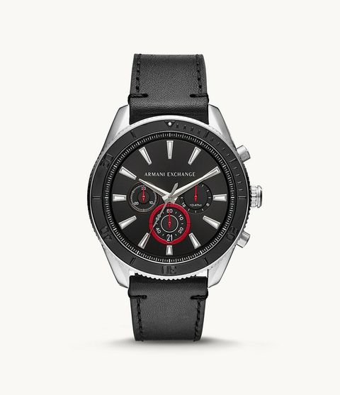 Armani Exchange Original Malaysia AX1817i Chronograph Black Leather Watch
