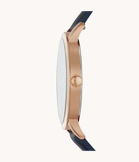 Fossil Original Malaysia BQ2424 Luther Three-Hand Navy Leather Watch