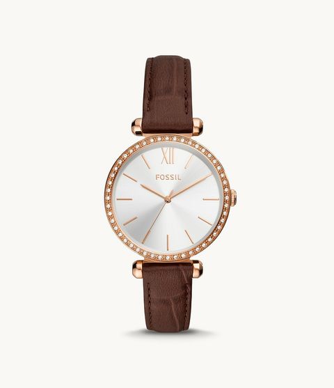 Fossil BQ3732 Tillie Three-Hand Brown Leather Watch Original by Premiumvibes