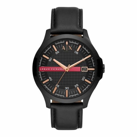 Armani Exchange original Malaysia AX2410 Hampton Black Leather Watch