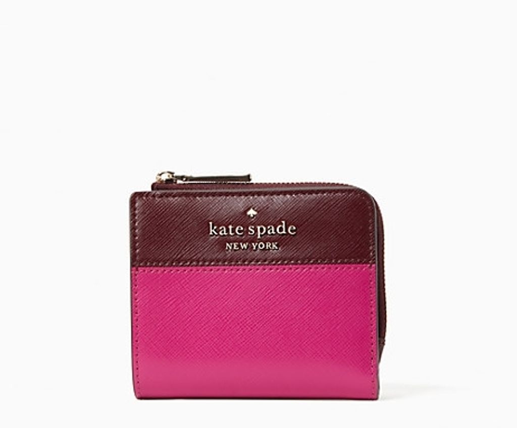Kate Spade Staci Colorblock Small L-Zip Bifold Wallet #WLR00121