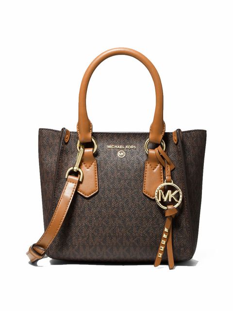 Michael Kors Kris Small Logo Satchel Brown Acorn 30F1G2KS1B